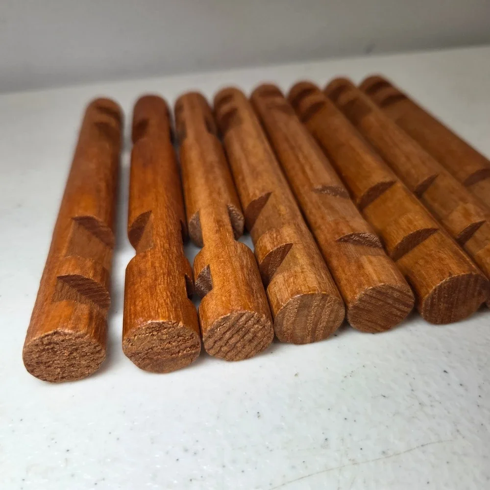 Lincoln Logs Red Wood Replacement Pieces 8 Count 4.5 Inch Building Logs